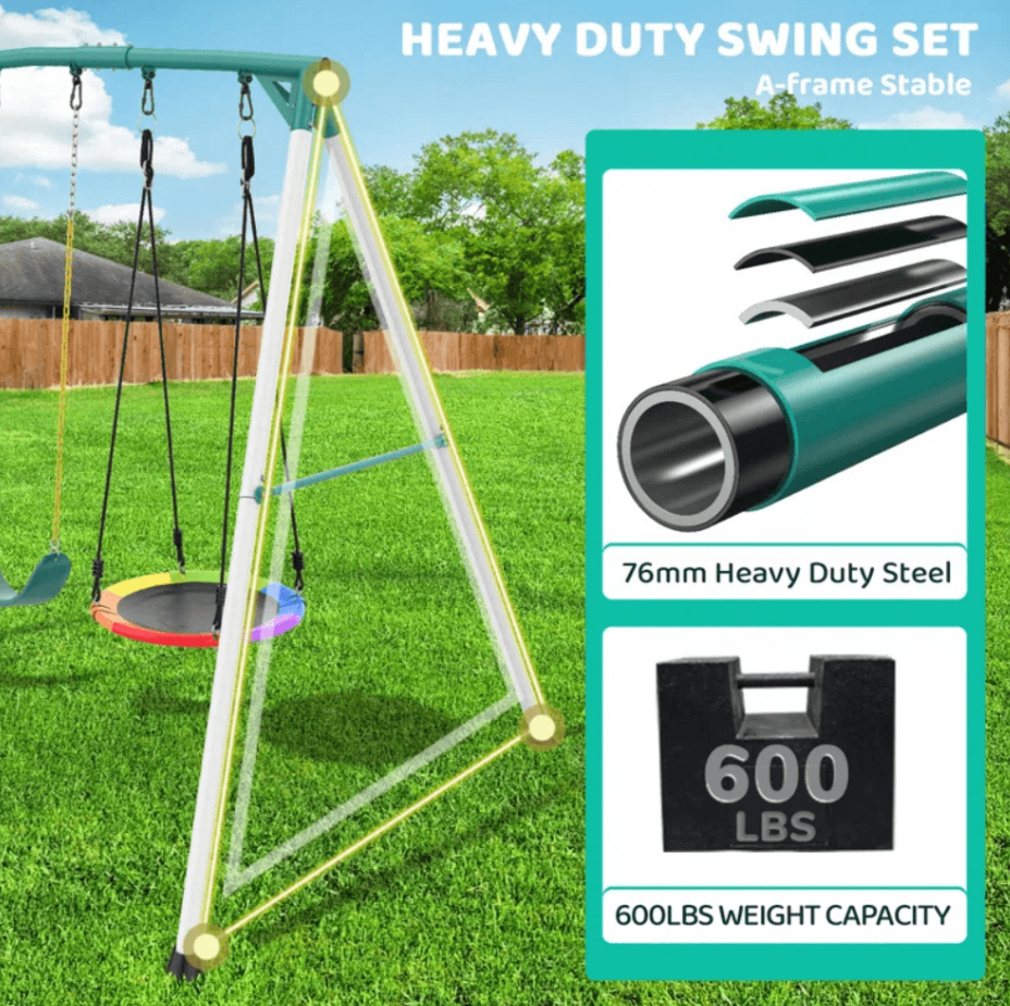 9.5′ heavy duty outdoor porch swing set 9.5′ heavy duty outdoor porch swing set