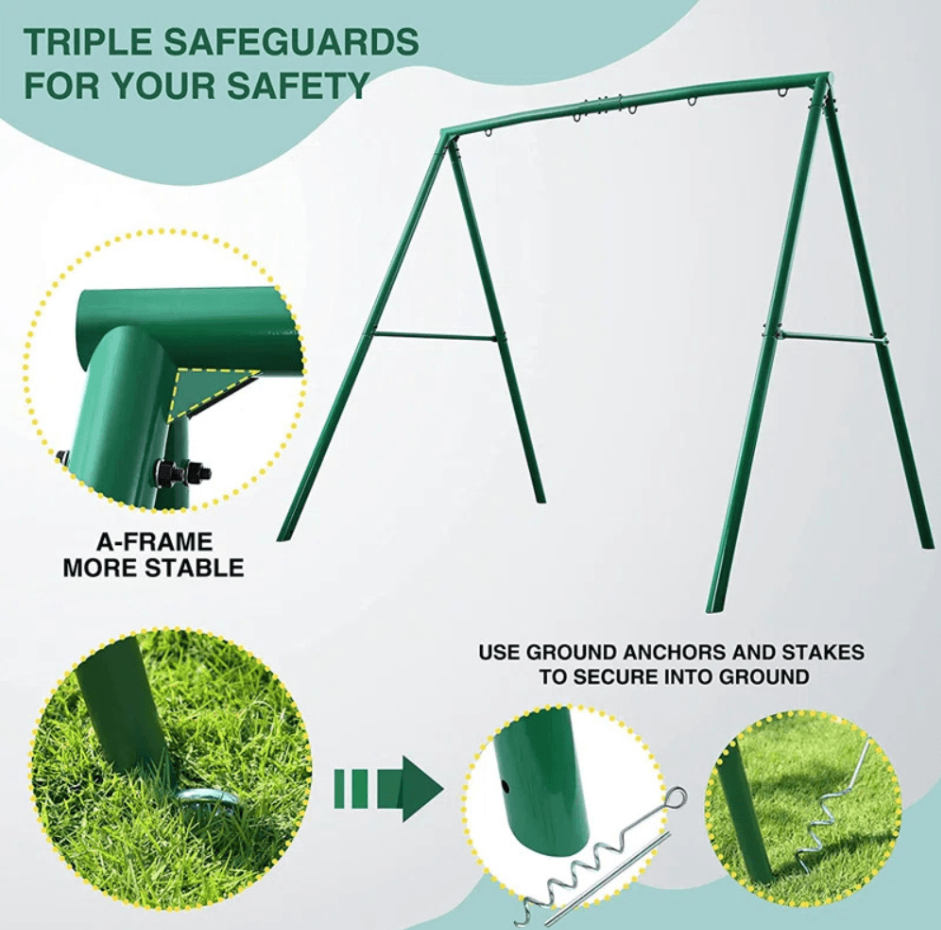440lbs extra large metal swing frame with 5 hanging hooks, heavy duty a frame swing stand 440lbs extra large metal swing frame with 5 hanging hooks, heavy duty a frame swing stand