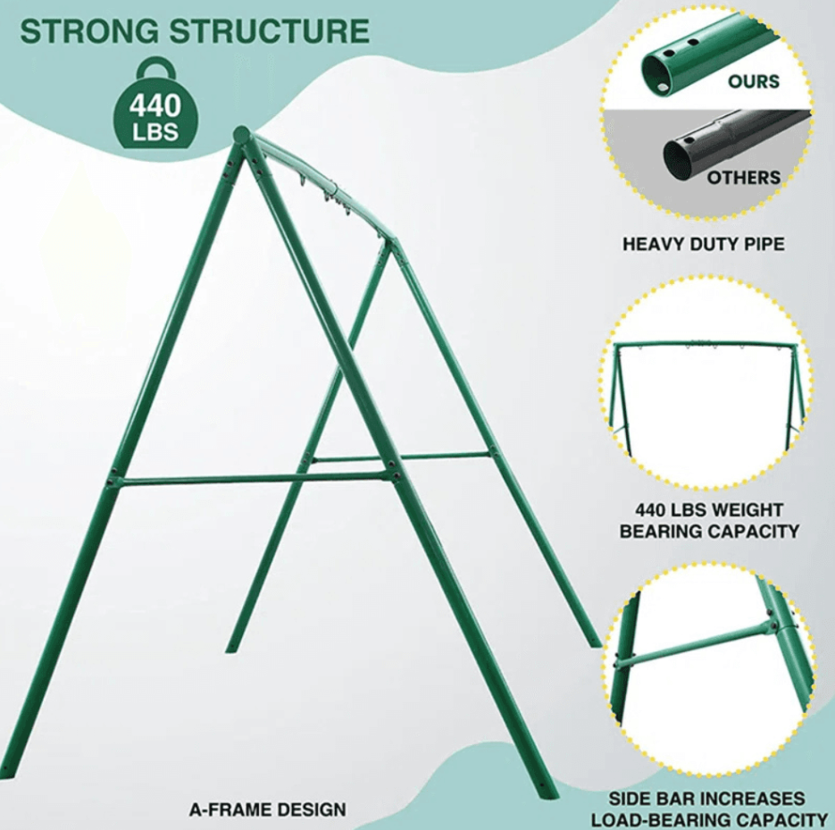440lbs extra large metal swing frame with 5 hanging hooks, heavy duty a frame swing stand 440lbs extra large metal swing frame with 5 hanging hooks, heavy duty a frame swing stand