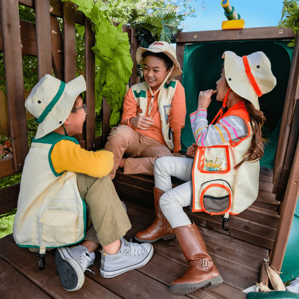 ranger retreat wooden swing set/playset with tent, tube slide and 3 swings ranger retreat wooden swing set/playset with tent, tube slide and 3 swings