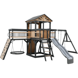 timber crossing swing set – adventure meets stunning design