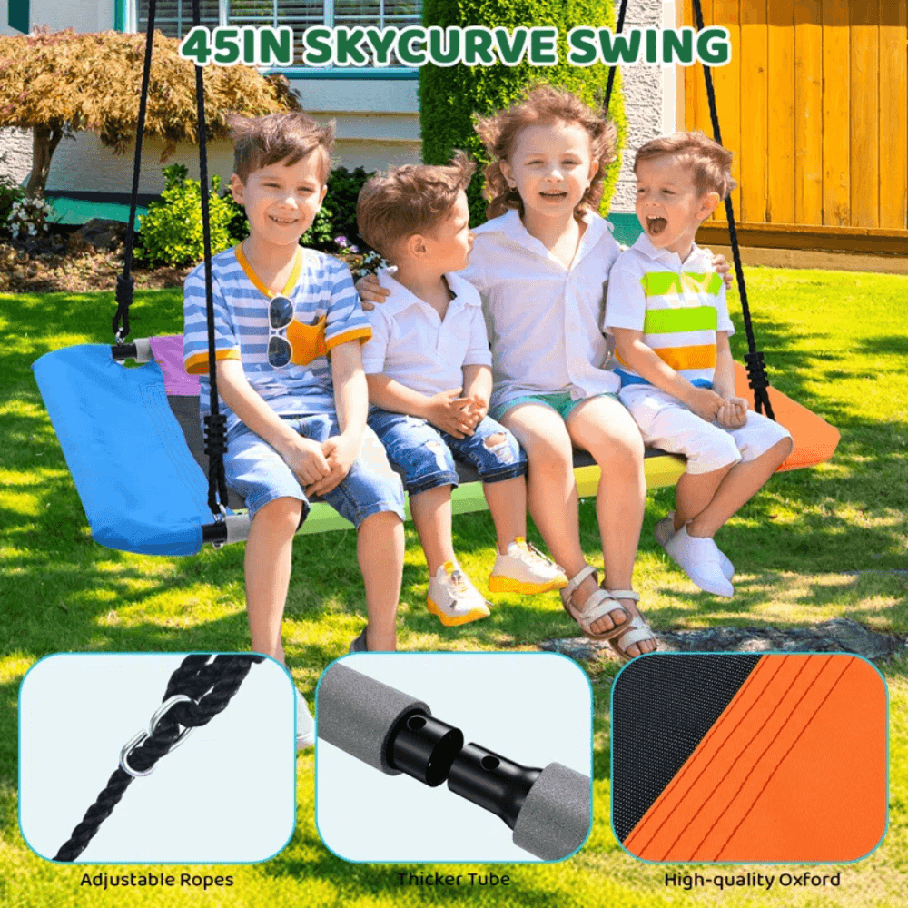9.5′ heavy duty metal swing set with belt swing, trapeze bar 9.5′ heavy duty metal swing set with belt swing, trapeze bar