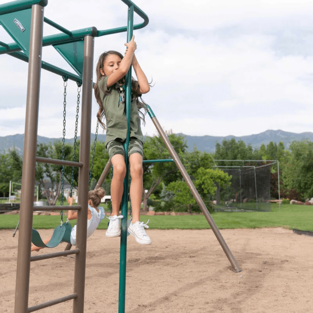 lifetime powder coated steel swing set with 4 swing(s) , 1 slide(s) lifetime powder coated steel swing set with 4 swing(s) , 1 slide(s)