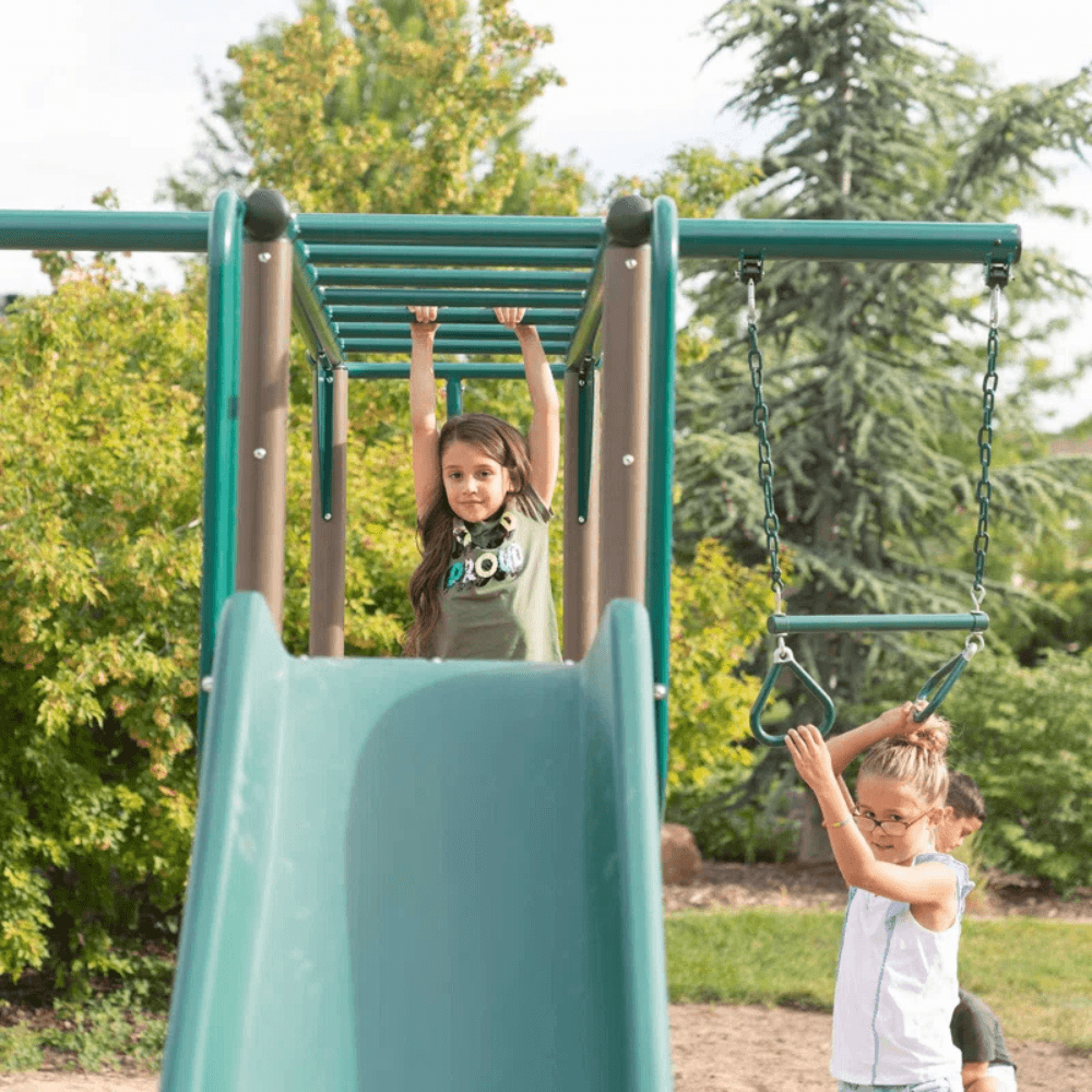 lifetime powder coated steel swing set with 4 swing(s) , 1 slide(s) lifetime powder coated steel swing set with 4 swing(s) , 1 slide(s)