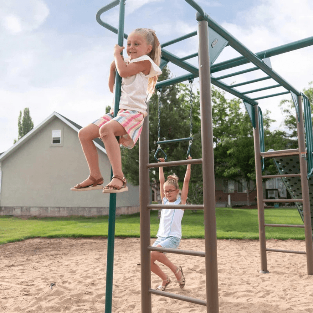 lifetime powder coated steel swing set with 4 swing(s) , 1 slide(s) lifetime powder coated steel swing set with 4 swing(s) , 1 slide(s)