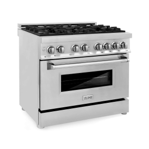 Home zline 36 in. professional dual fuel range – fingerprint resistant stainless steel