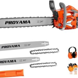 proyama 68cc 2 cycle top handle gas powered chainsaw 24 inch 20 inch petrol handheld cordless chain saw for tree wood cutting