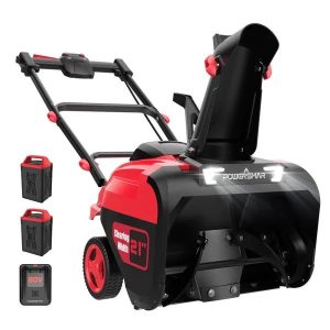 powersmart 80v 21″ cordless snow blower with 2 batteries and chargers