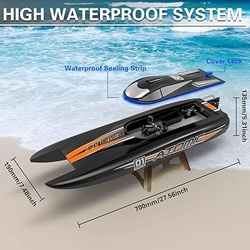 volantexrc brushless remote control boat atomicx, 40mph 25.6″ high speed rc boats for adults volantexrc brushless remote control boat atomicx, 40mph 25.6″ high speed rc boats for adults