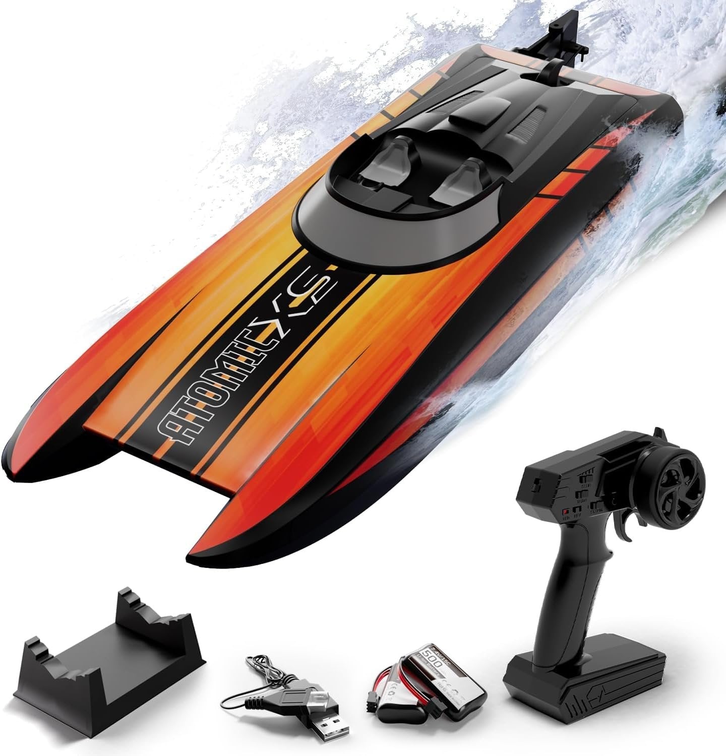 volantexrc remote control boats for pools and lakes 30+mph atomicxs high speed rc boat for adults gifts with 2 batteries & reverse function. orange new volantexrc remote control boats for pools and lakes 30+mph atomicxs high speed rc boat for adults gifts with 2 batteries & reverse function. orange new
