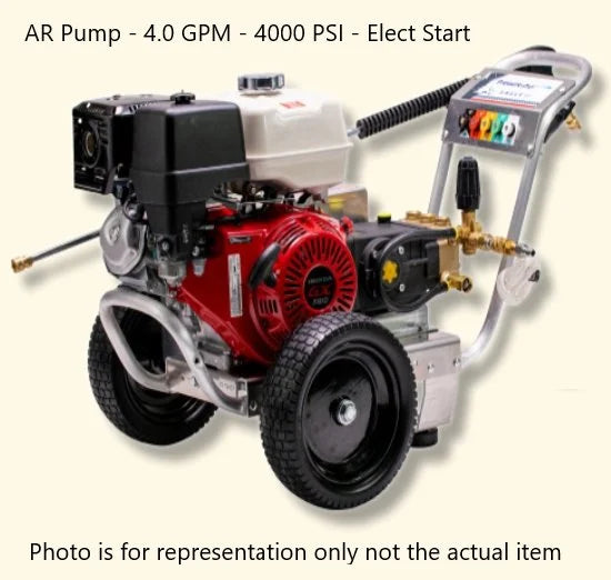 pressure pro eagle ii 4000 psi @ 4.0 gpm ar pump belt drive gas honda engine cold water pressure washer w/ electric starts pressure pro eagle ii 4000 psi @ 4.0 gpm ar pump belt drive gas honda engine cold water pressure washer w/ electric starts