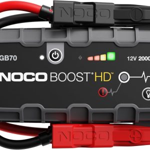 noco boost gb70: 2000a ultrasafe jump starter, 12v lithium battery booster pack, portable jump box, power bank & jumper cables, for 8.0l gas and 6.0l diesel engines