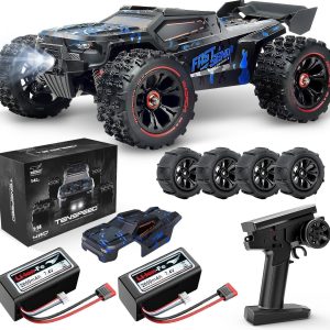1:14 scale rc car for adults, 60 km/h high speed rc truggy, 4×4 off road remote control truck, waterproof electric car with 2s battery, all terrain rc vehicle for snow, sand, beach, and rocky surfaces